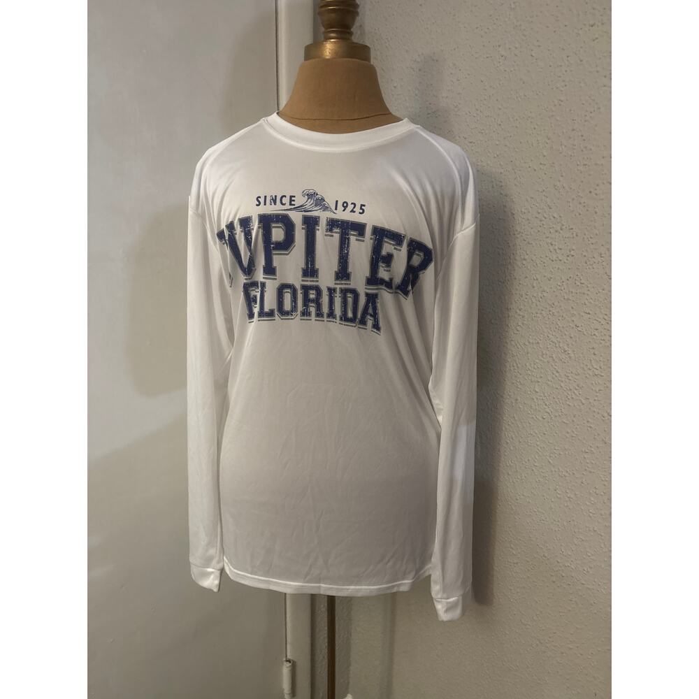 Paragon Long Sleeve Blue/Gray Jupiter Florida Logo T-Shirt M Collegiate Casual